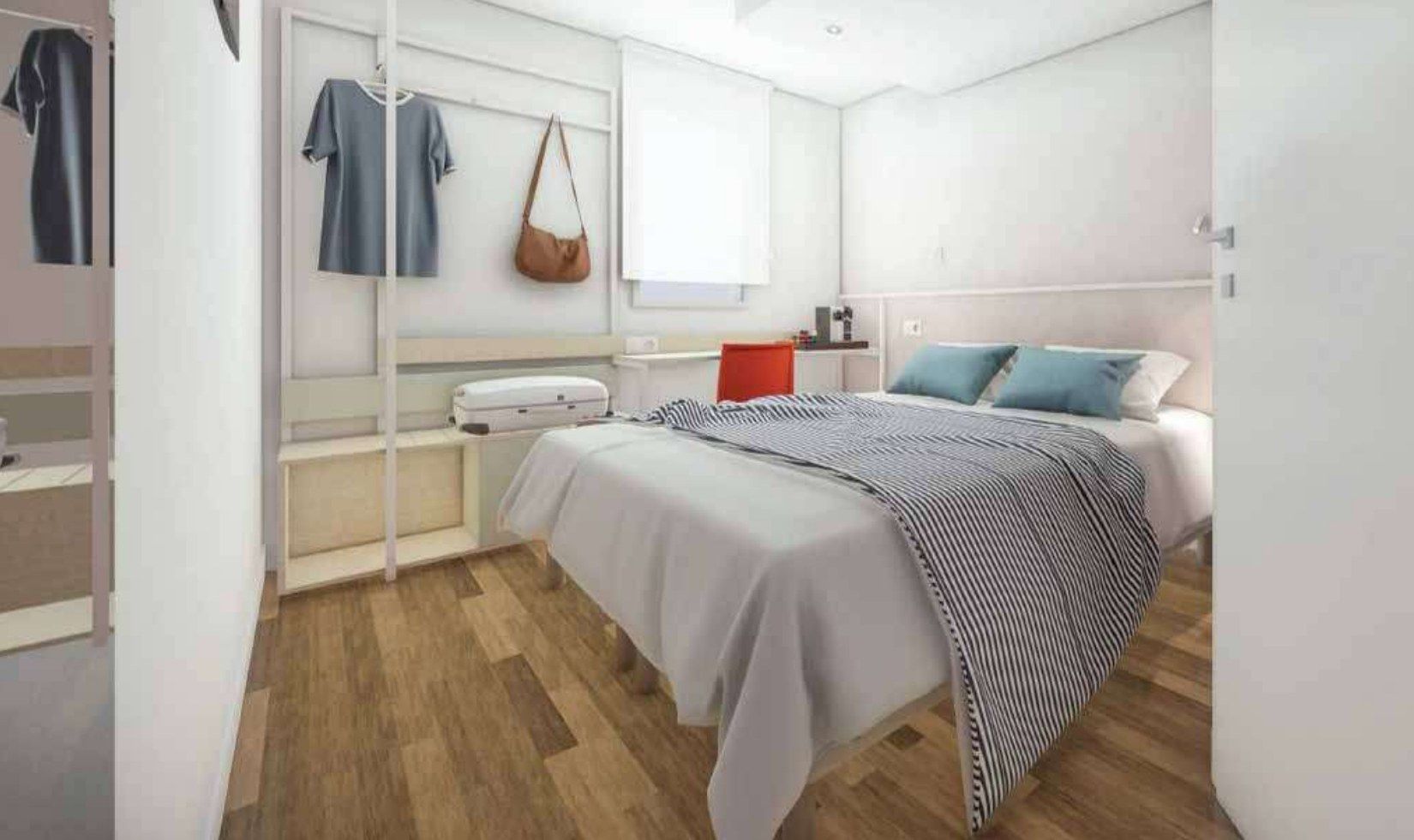 Chambre d’hôtel collection Effective — mobilier hôtelier sur mesure, style fonctionnel & compact