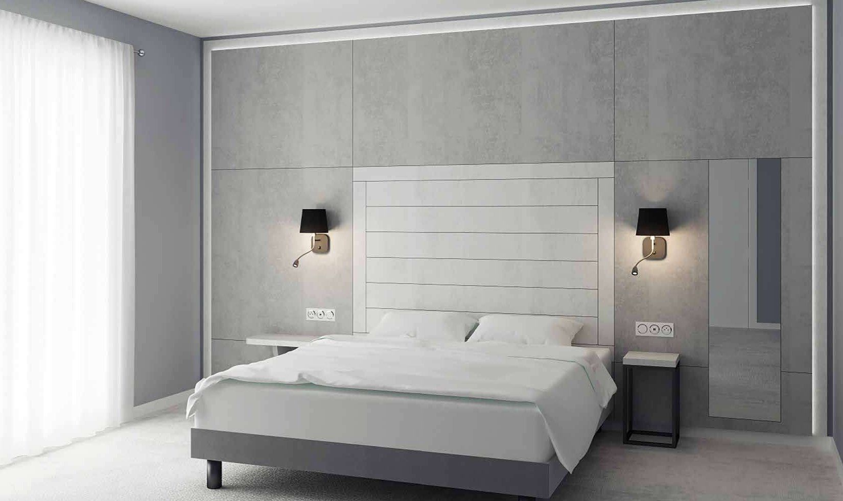 Chambre d’hôtel collection Elite — mobilier hôtelier sur mesure, style contemporain minéral