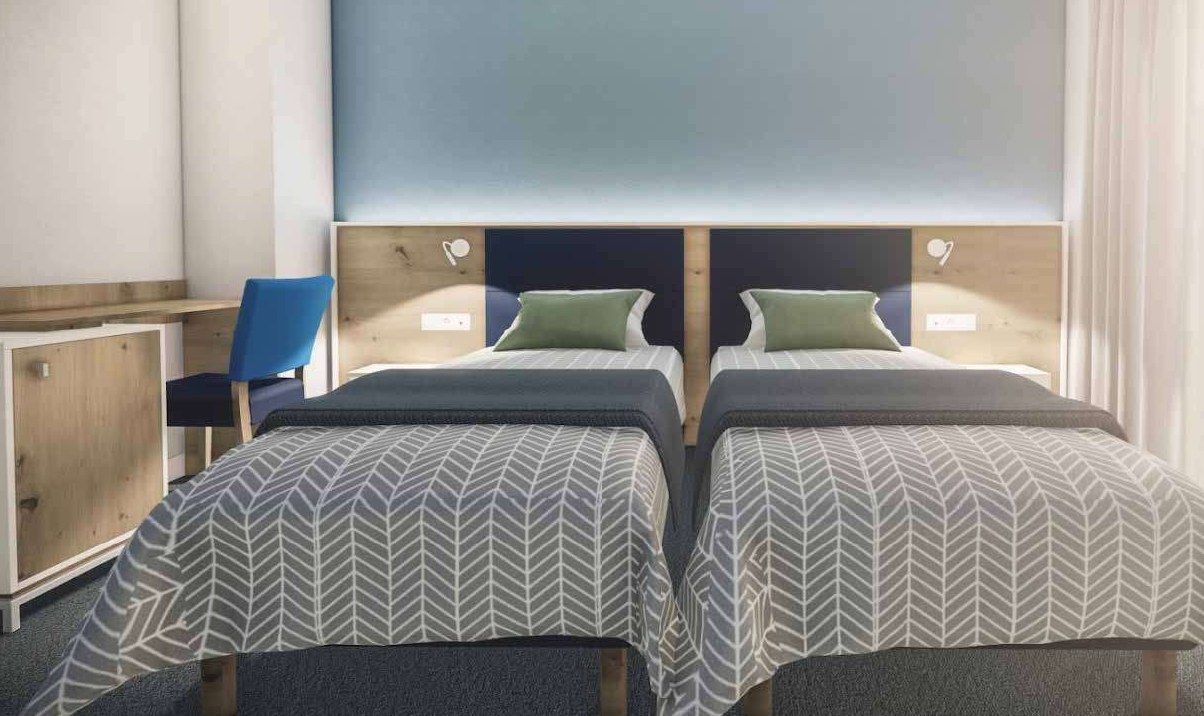Chambre d’hôtel collection Nordic — mobilier hôtelier sur mesure, style scandinave