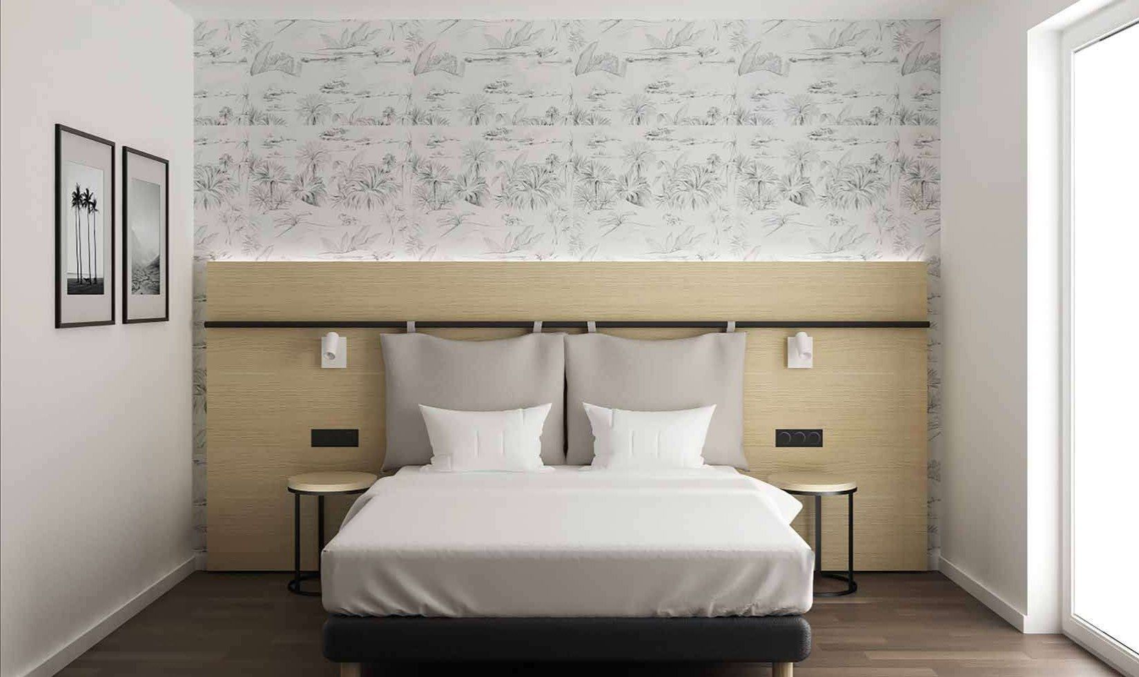 Chambre d’hôtel collection Serenity — mobilier hôtelier sur mesure, style nature apaisante