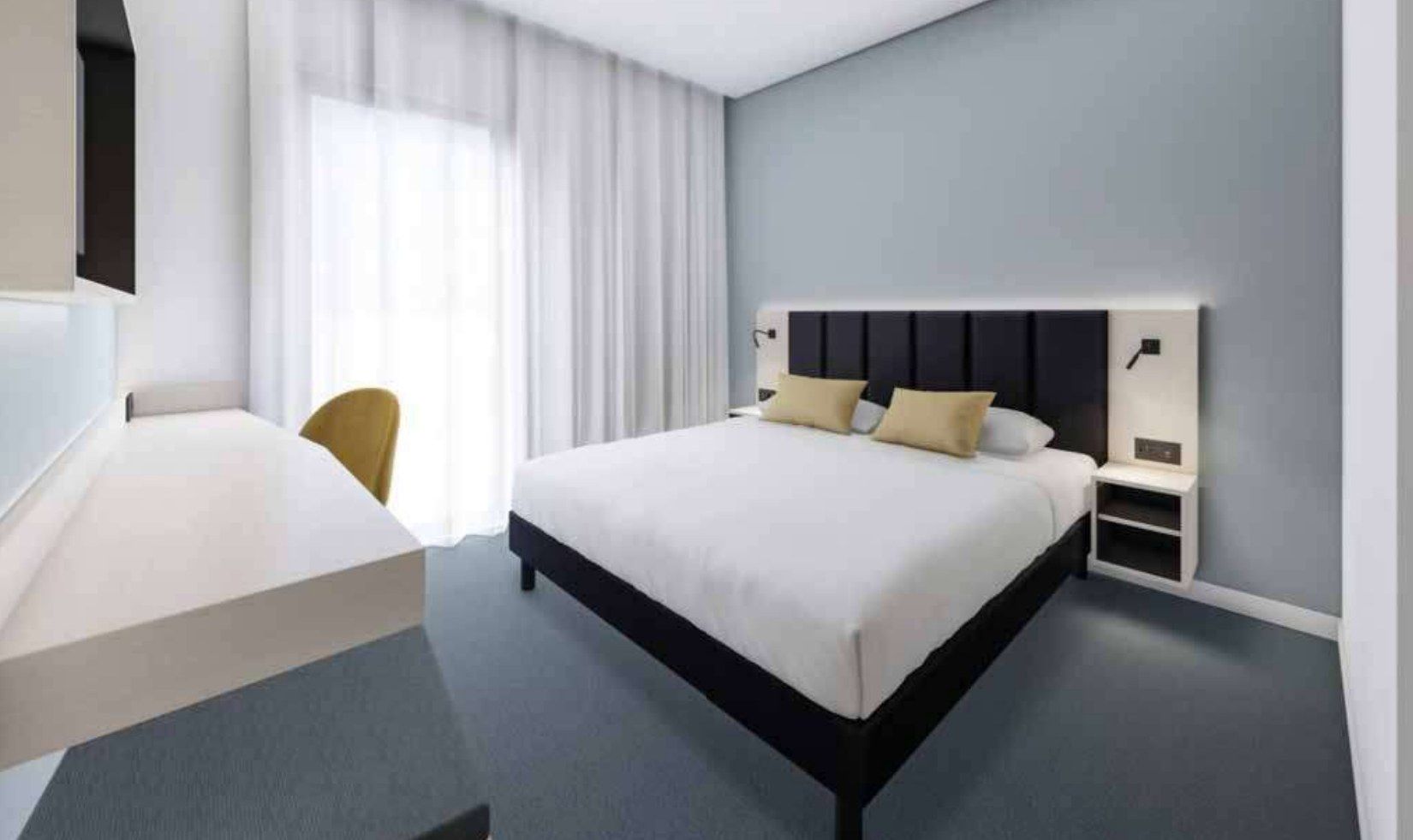 Chambre d’hôtel collection Standard — mobilier hôtelier sur mesure, style essentiel moderne
